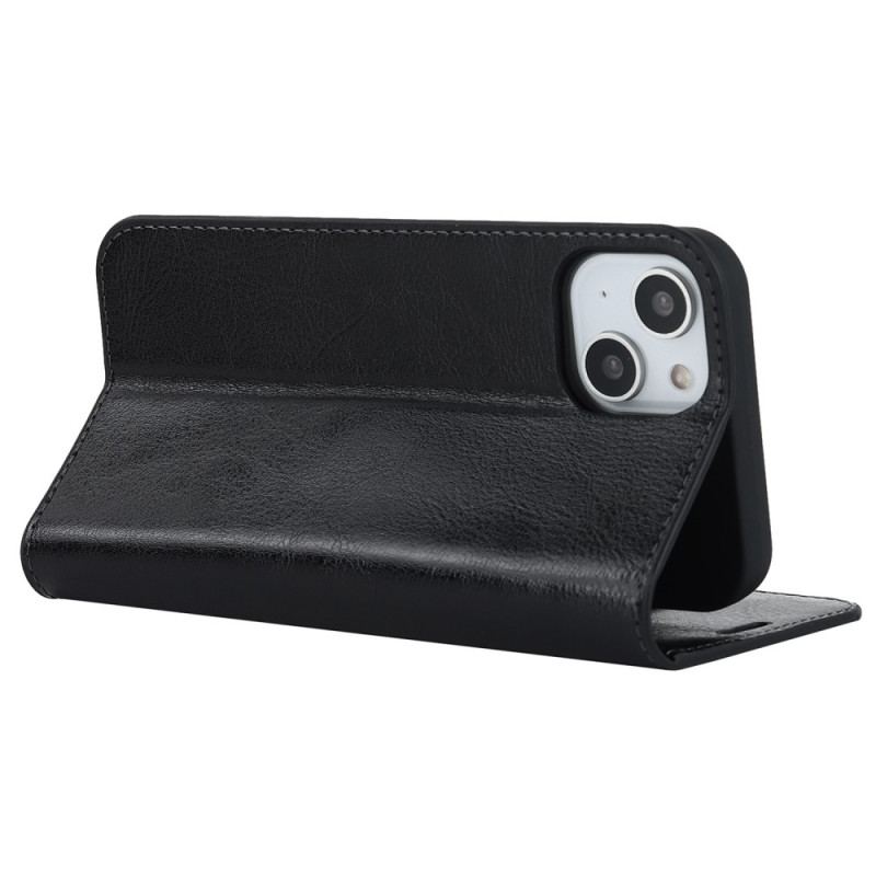 Capa De Celular Para iPhone 14 Plus Flip Couro Legitimo