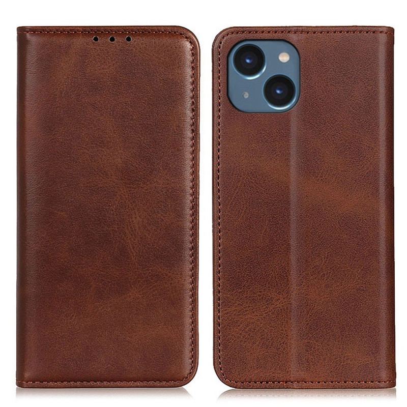 Capa De Celular Para iPhone 14 Plus Flip Couro Rachado Fosco