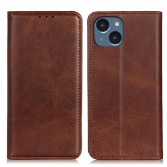 Capa De Celular Para iPhone 14 Plus Flip Couro Rachado Fosco