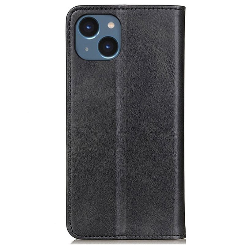 Capa De Celular Para iPhone 14 Plus Flip Couro Rachado Fosco