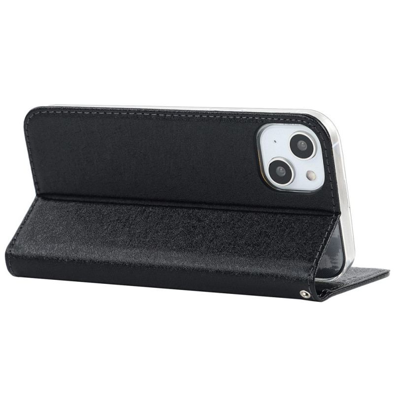 Capa De Celular Para iPhone 14 Plus Flip Estilo De Couro Macio Com Alça