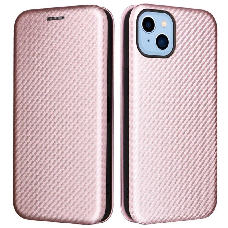 Capa De Celular Para iPhone 14 Plus Flip Fibra De Carbono