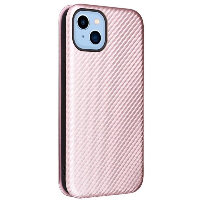 Capa De Celular Para iPhone 14 Plus Flip Fibra De Carbono