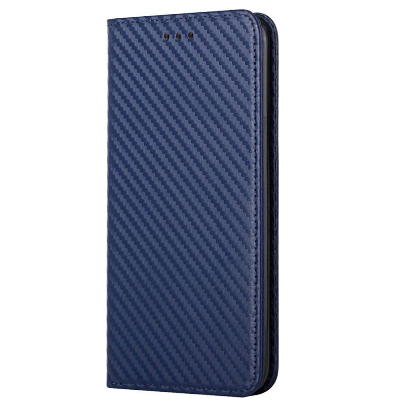 Capa De Celular Para iPhone 14 Plus Flip Fibra De Carbono Com Cordão