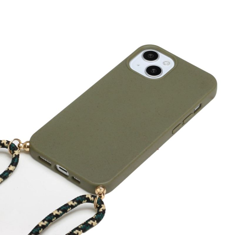 Capa De Celular Para iPhone 14 Plus Silicone Com Cordão Colorido