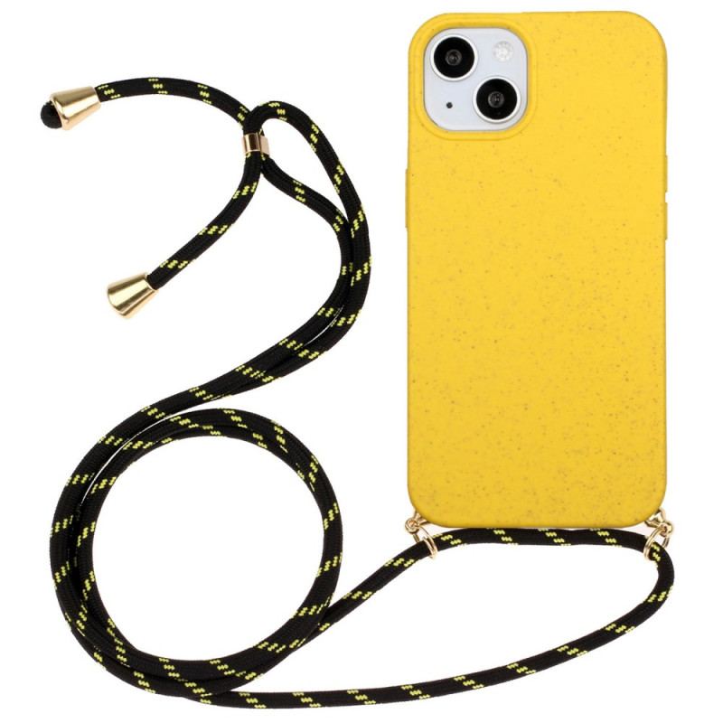 Capa De Celular Para iPhone 14 Plus Silicone Com Cordão Colorido