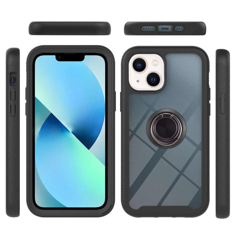 Capa De Celular Para iPhone 14 Plus Transparente Com Suporte De Anel