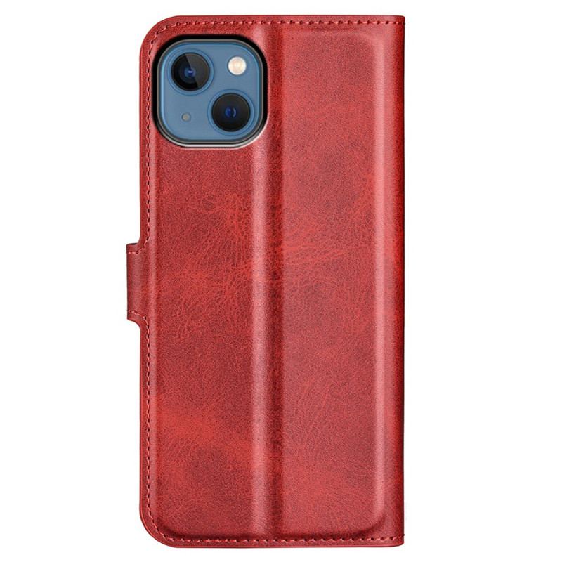 Capa De Couro Para iPhone 14 Plus Efeito De Couro Extremo Fino