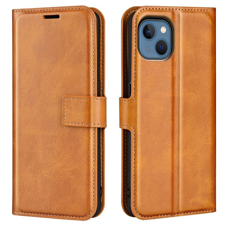 Capa De Couro Para iPhone 14 Plus Efeito De Couro Extremo Fino