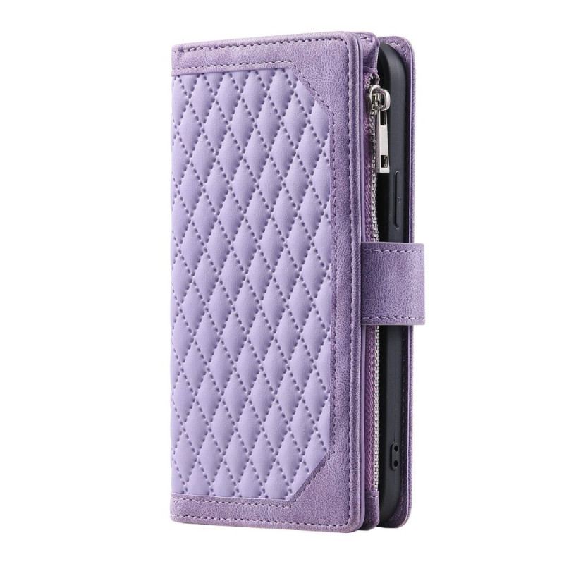 Capa De Couro Para iPhone 14 Plus Estilo Acolchoado