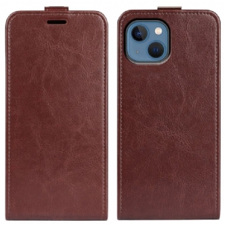 Capa De Couro Para iPhone 14 Plus Flip Aba Vertical Retrô