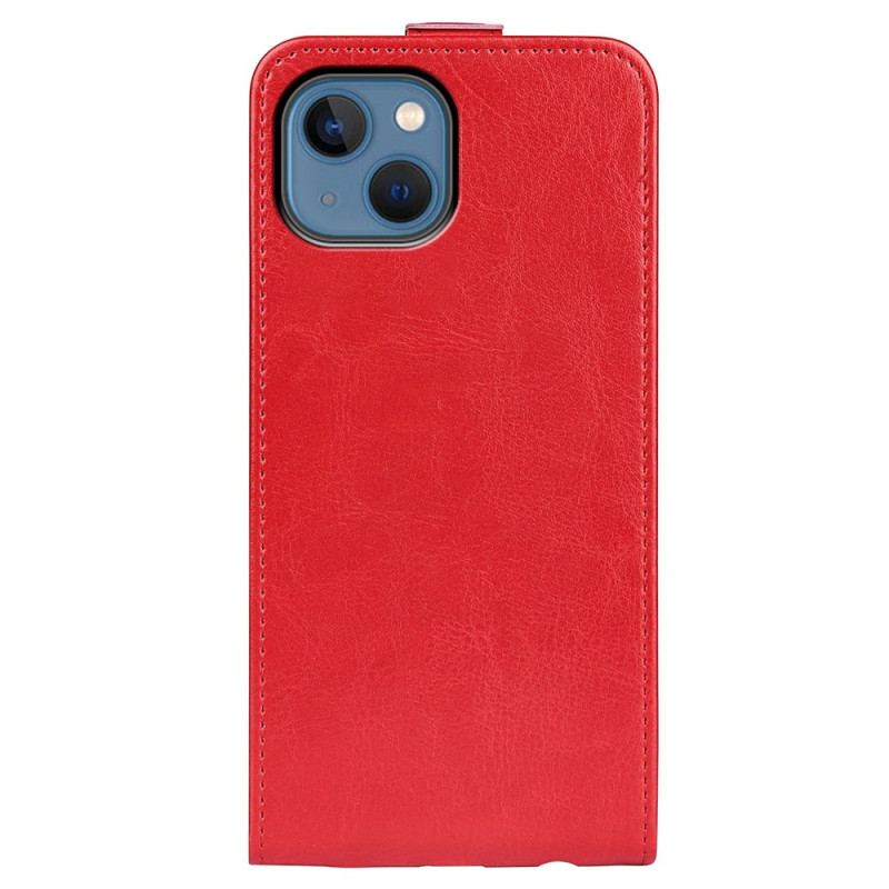 Capa De Couro Para iPhone 14 Plus Flip Aba Vertical Retrô