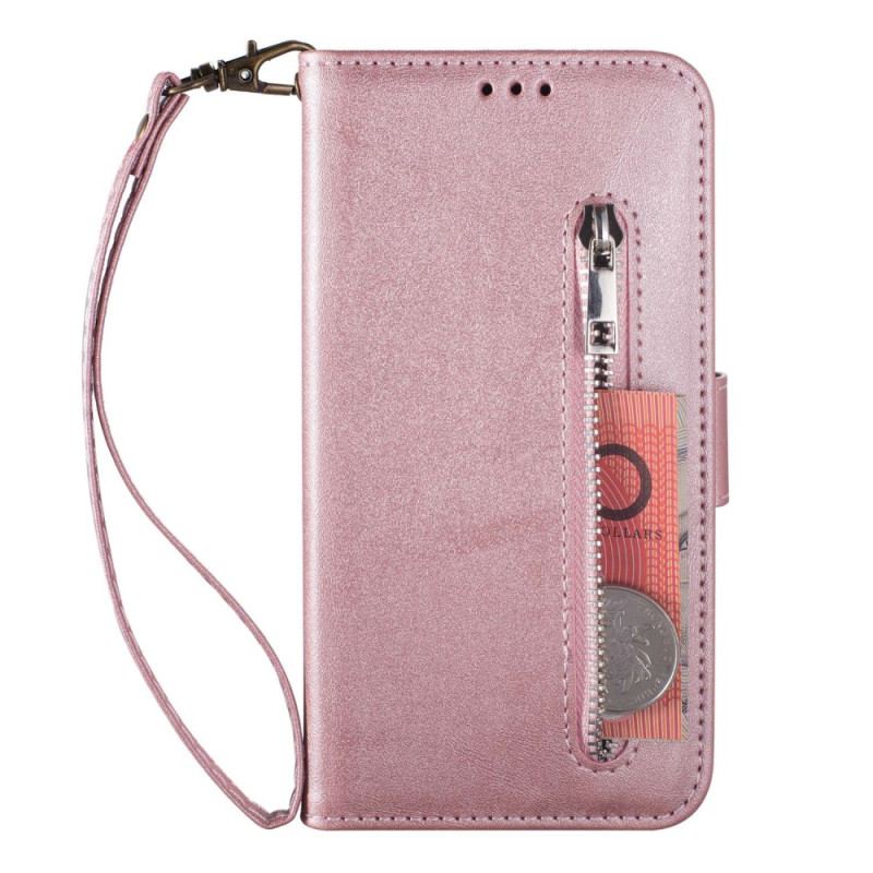 Capa Flip Para iPhone 14 Plus Bolsa Com Cordão