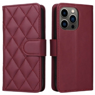 Capa Flip Para iPhone 14 Plus Clássico Acolchoado