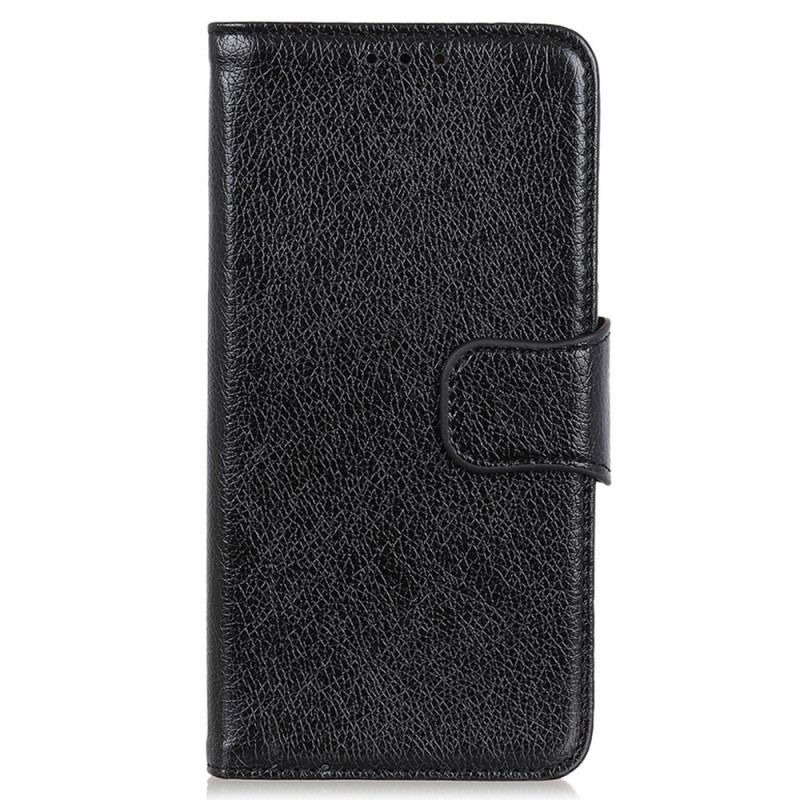 Capa Flip Para iPhone 14 Plus Couro Napa Rachado