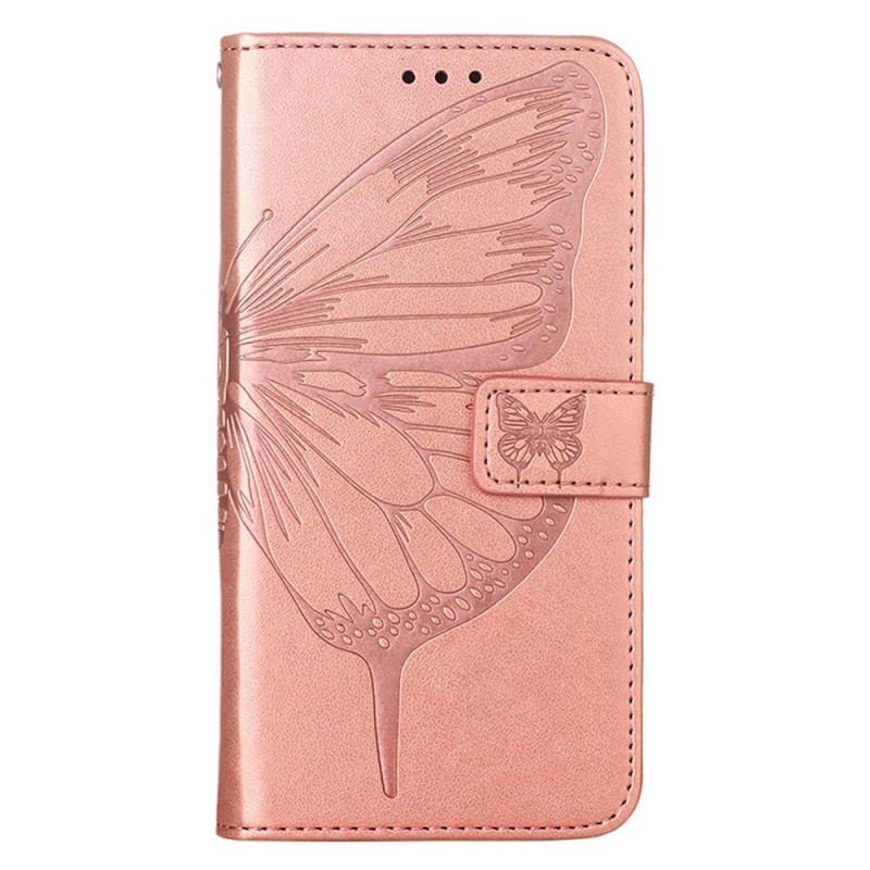 Capa Flip Para iPhone 14 Plus Desenho De Borboleta