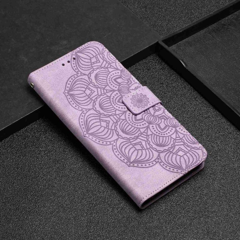 Capa Flip Para iPhone 14 Plus Mandala Com Cordão