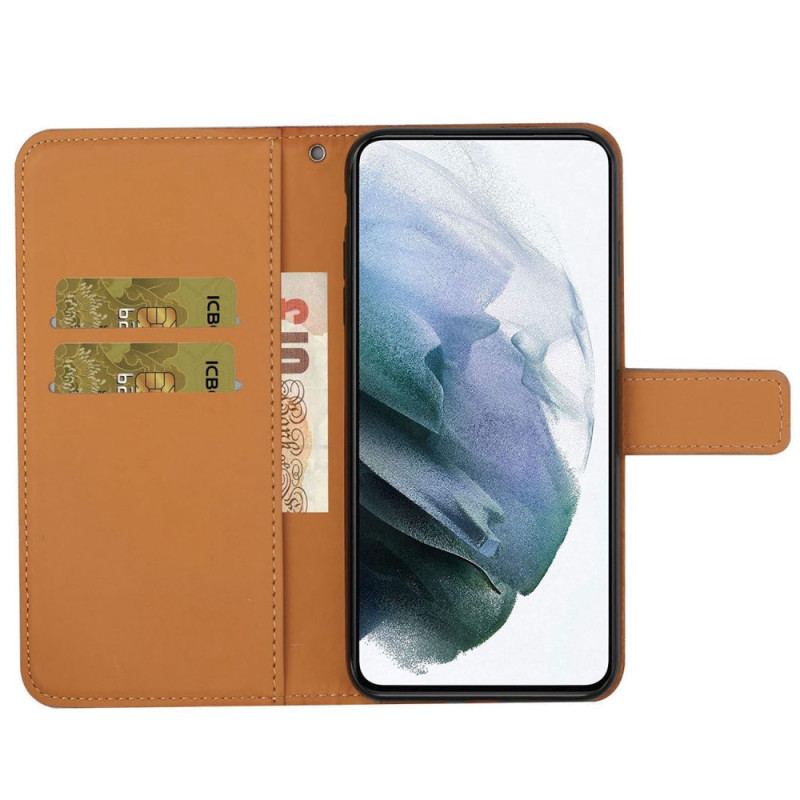 Capa Flip Para iPhone 14 Plus Padrão De Tapeçaria