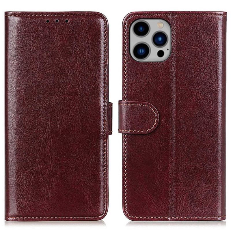 Capa Flip Para iPhone 14 Plus Refinamento De Couro Sintético