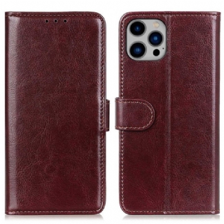 Capa Flip Para iPhone 14 Plus Refinamento De Couro Sintético