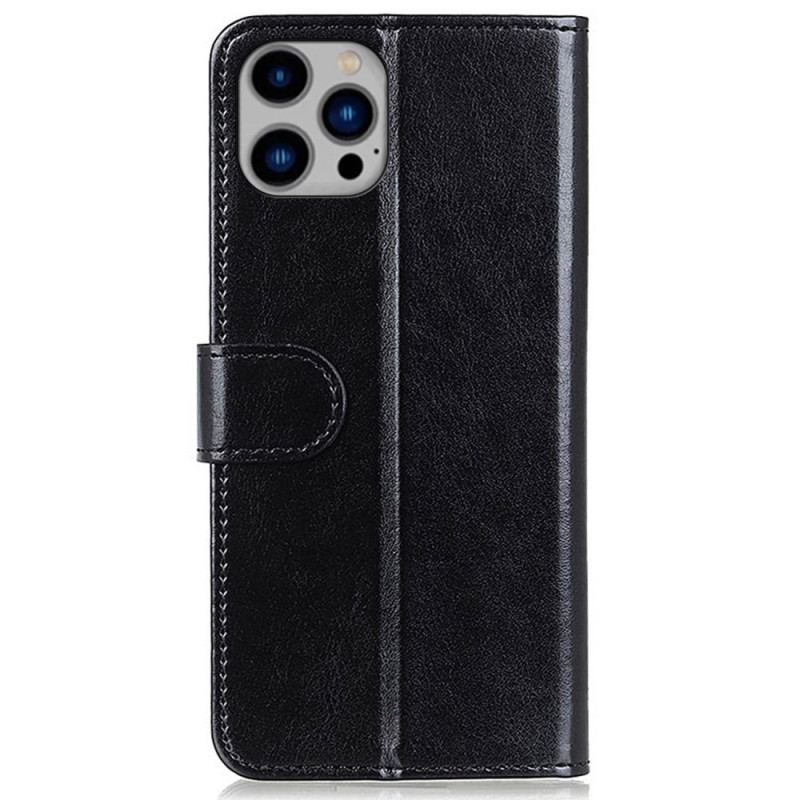 Capa Flip Para iPhone 14 Plus Refinamento De Couro Sintético