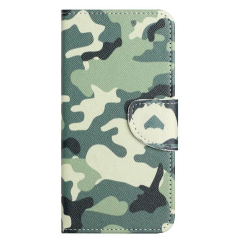 Capa Folio Para iPhone 14 Plus Camuflagem Militar