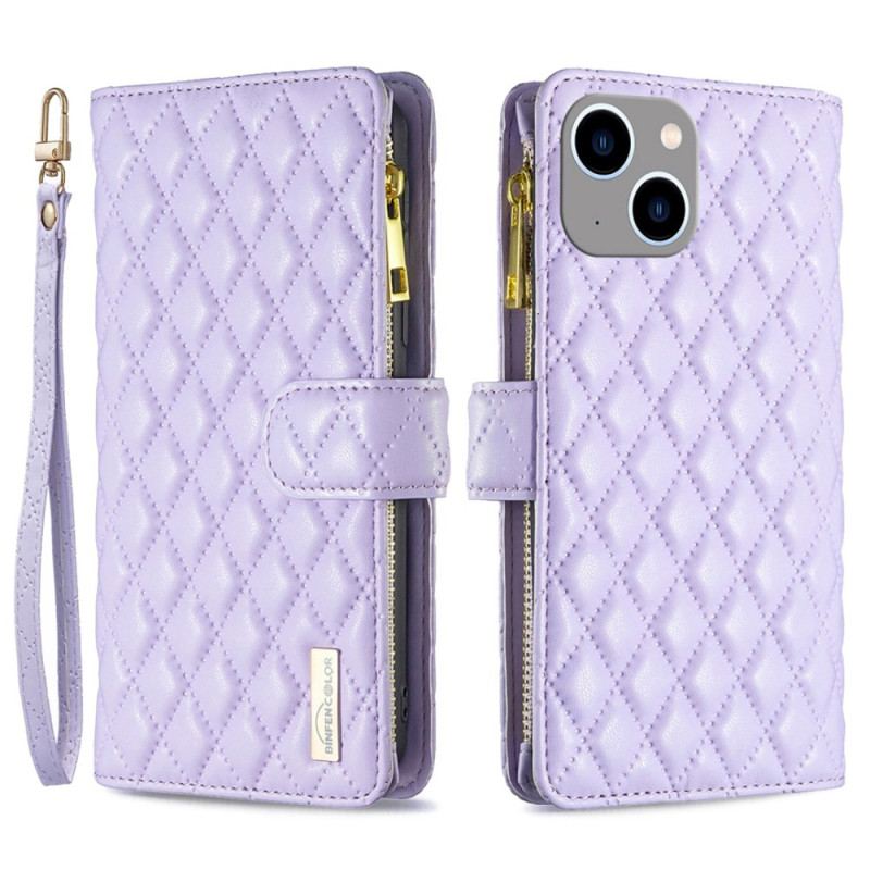 Capa Folio Para iPhone 14 Plus Estilo De Cor Binfen Acolchoado