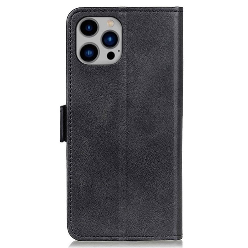 Capa Folio Para iPhone 14 Plus Fecho Duplo