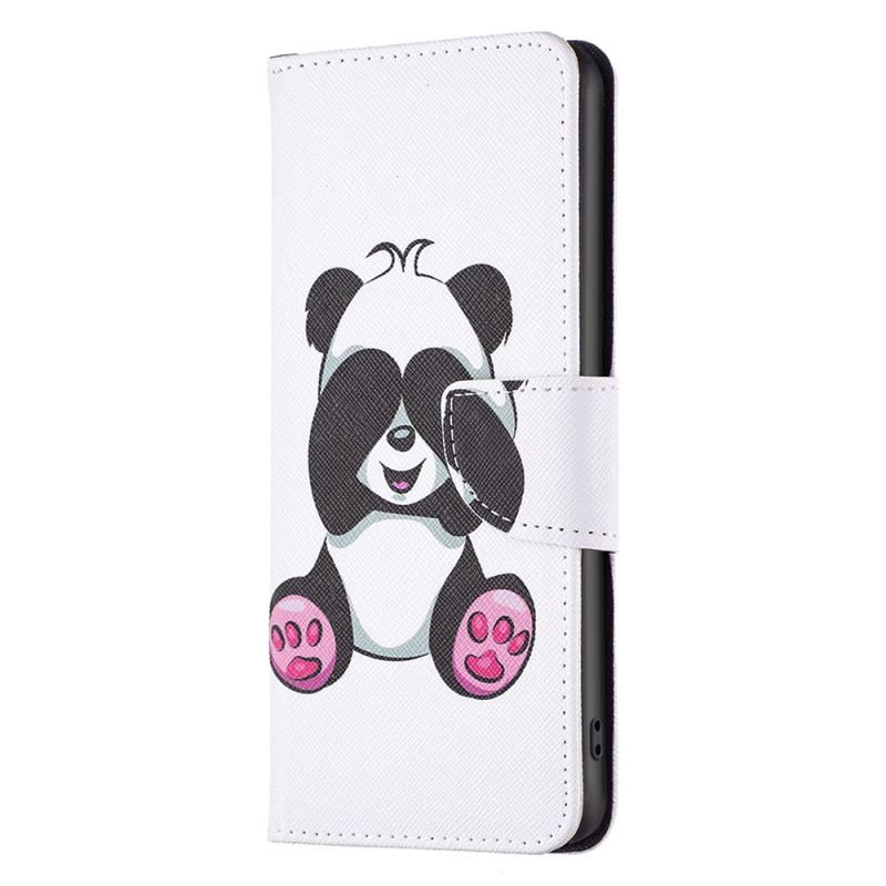 Capa Folio Para iPhone 14 Plus Panda Divertido