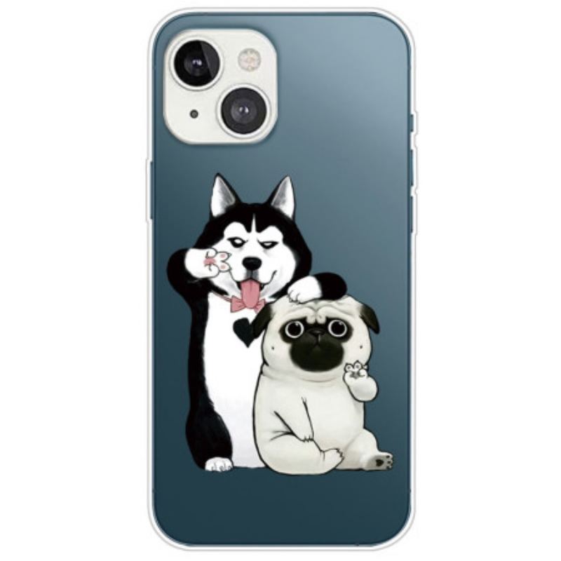 Capa Para iPhone 14 Plus Cachorros Divertidos