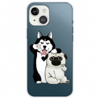 Capa Para iPhone 14 Plus Cachorros Divertidos