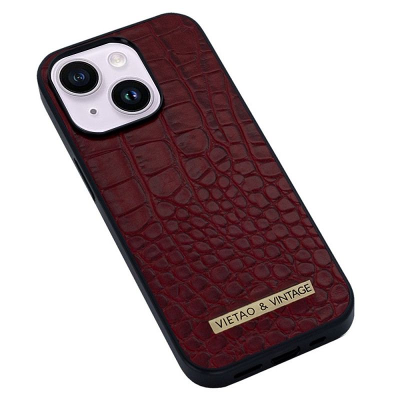 Capa Para iPhone 14 Plus Efeito Pele De Crocodilo Vietao