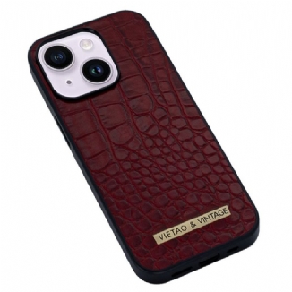 Capa Para iPhone 14 Plus Efeito Pele De Crocodilo Vietao