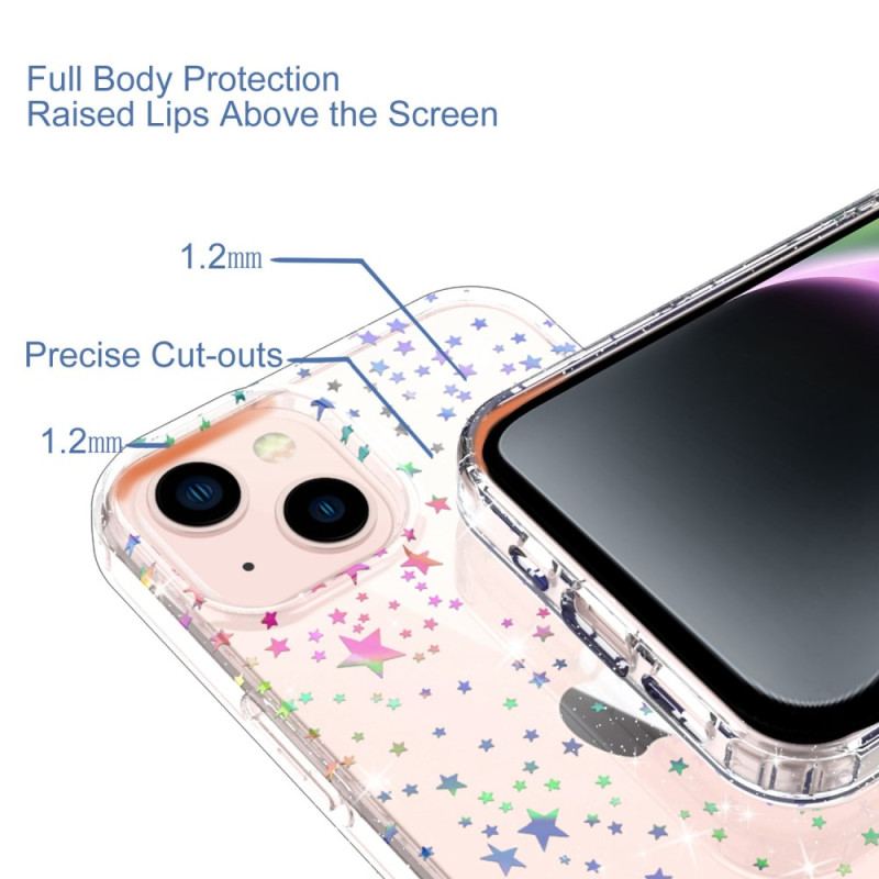 Capa Para iPhone 14 Plus Estrelas/borboletas De Silicone Flexível