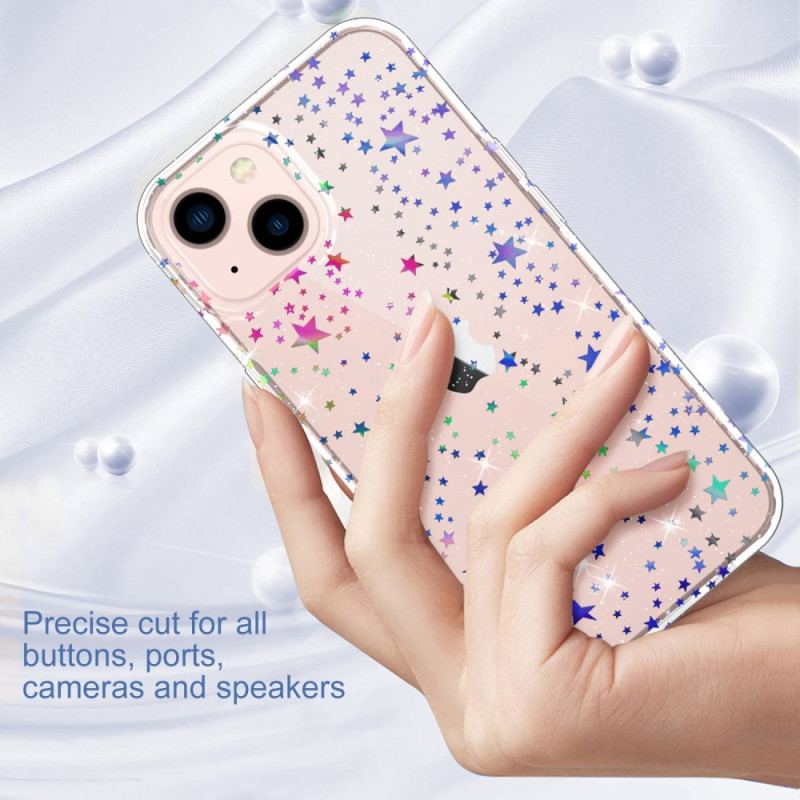 Capa Para iPhone 14 Plus Estrelas/borboletas De Silicone Flexível