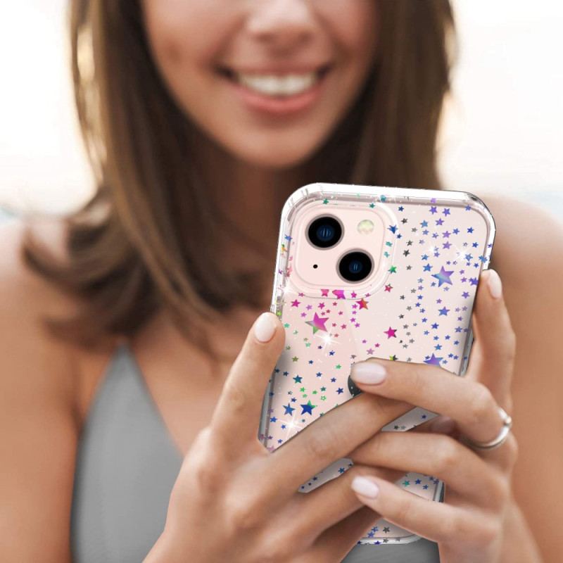 Capa Para iPhone 14 Plus Estrelas/borboletas De Silicone Flexível