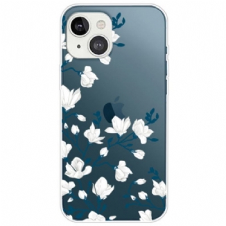 Capa Para iPhone 14 Plus Flores Brancas