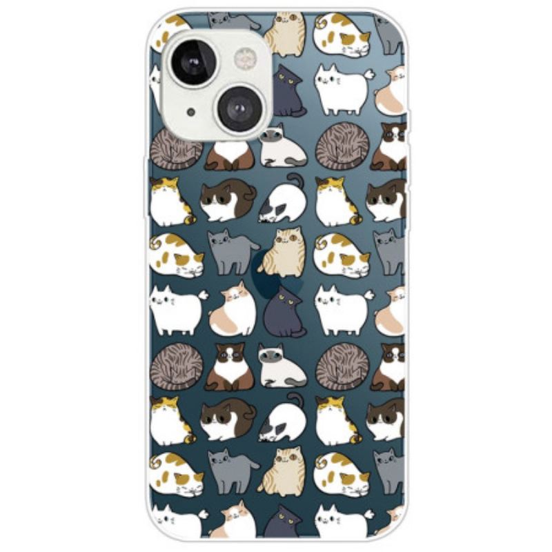 Capa Para iPhone 14 Plus Gatos Sem Costura