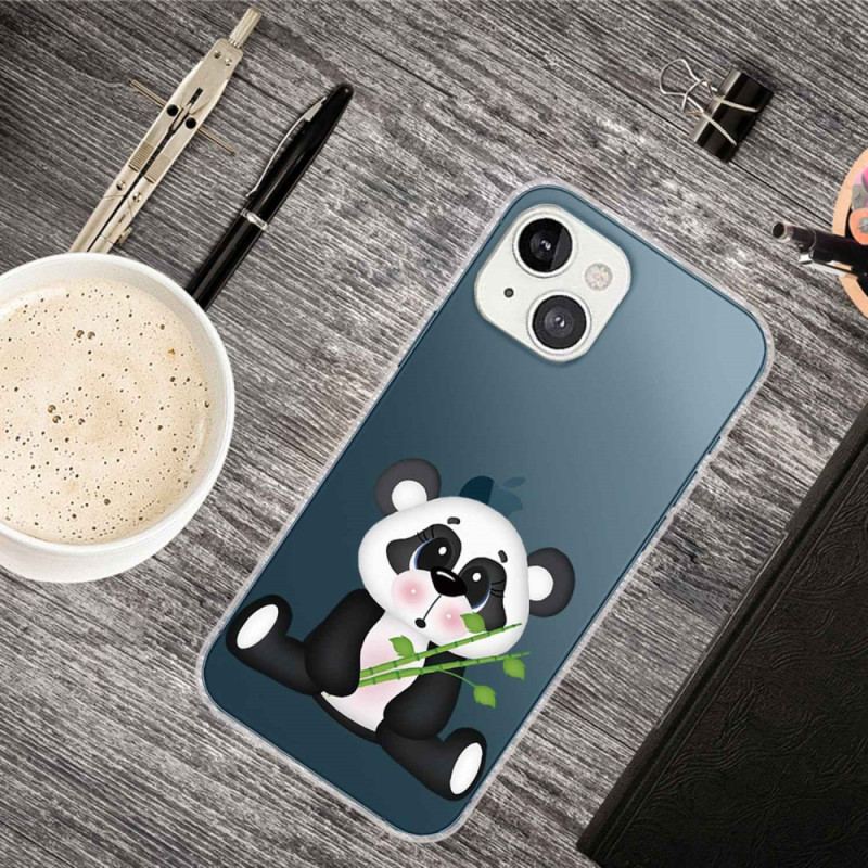 Capa Para iPhone 14 Plus Panda Triste Sem Costura