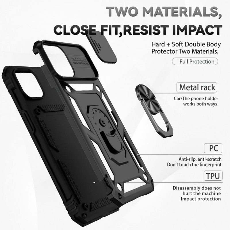 Capa Para iPhone 14 Plus Suporte E Protetores Para Lentes De Design