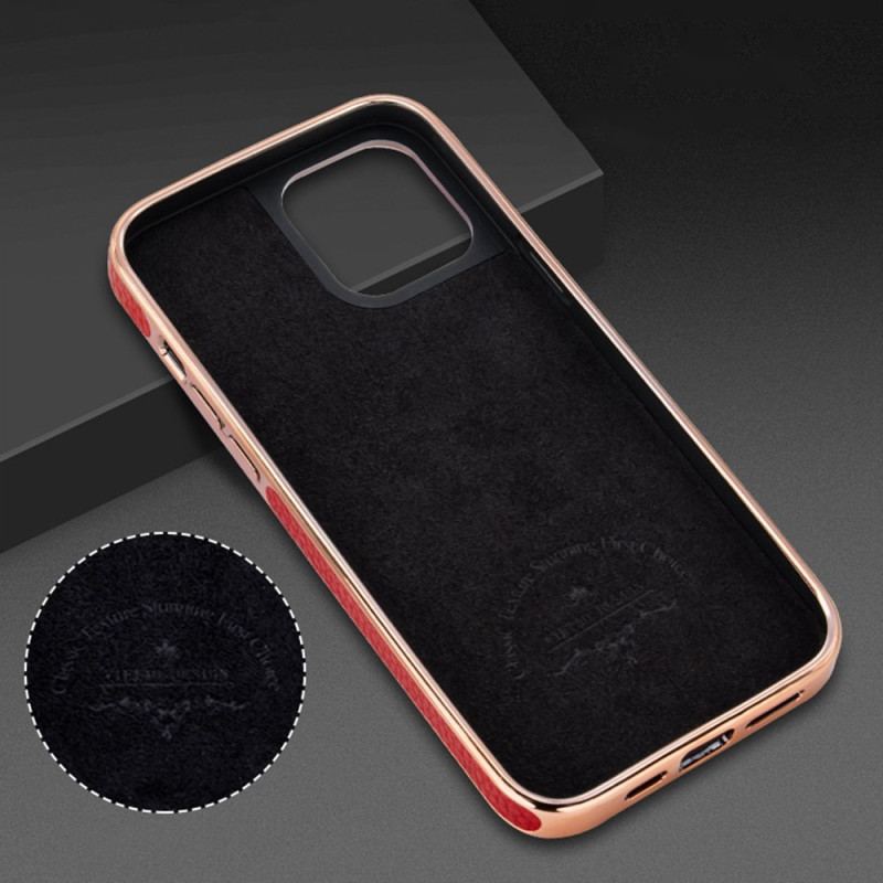 Capa Para iPhone 14 Plus Vietao Efeito Couro Lichia