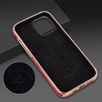 Capa Para iPhone 14 Plus Vietao Efeito Couro Lichia