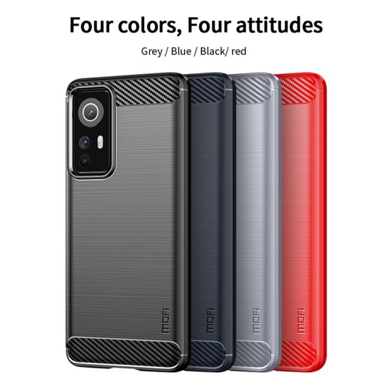 Capa De Celular Para Xiaomi 12 / 12X Fibra De Carbono Escovada Mofi