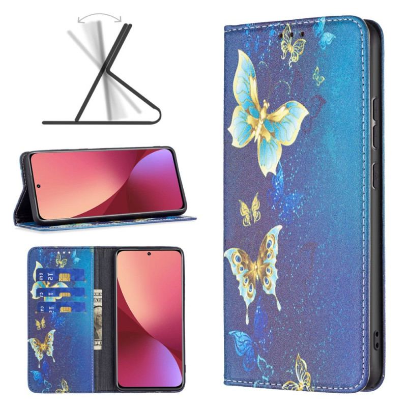 Capa De Celular Para Xiaomi 12 / 12X Flip Borboletas Coloridas