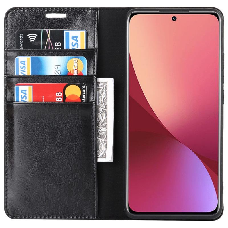 Capa De Celular Para Xiaomi 12 / 12X Flip Couro Legitimo