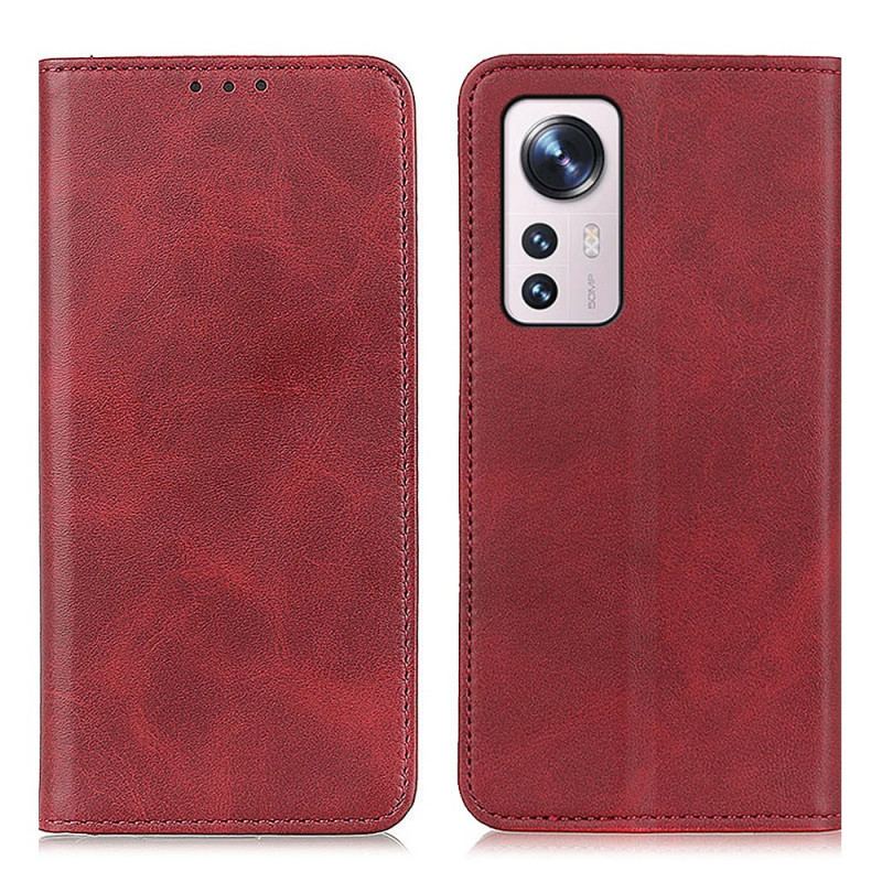 Capa De Celular Para Xiaomi 12 / 12X Flip Couro Rachado Elegância