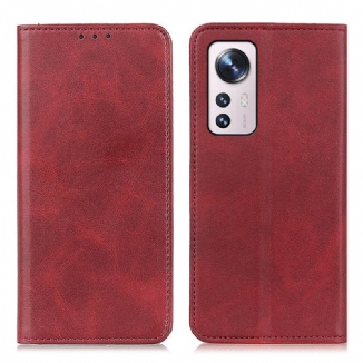 Capa De Celular Para Xiaomi 12 / 12X Flip Couro Rachado Elegância