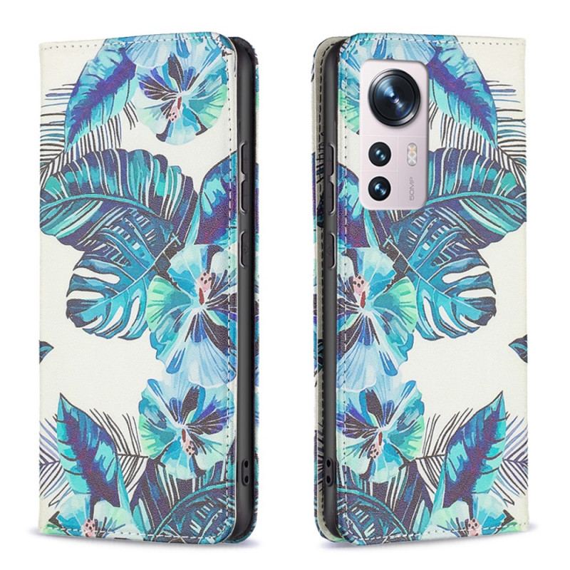 Capa De Celular Para Xiaomi 12 / 12X Flip Folhas