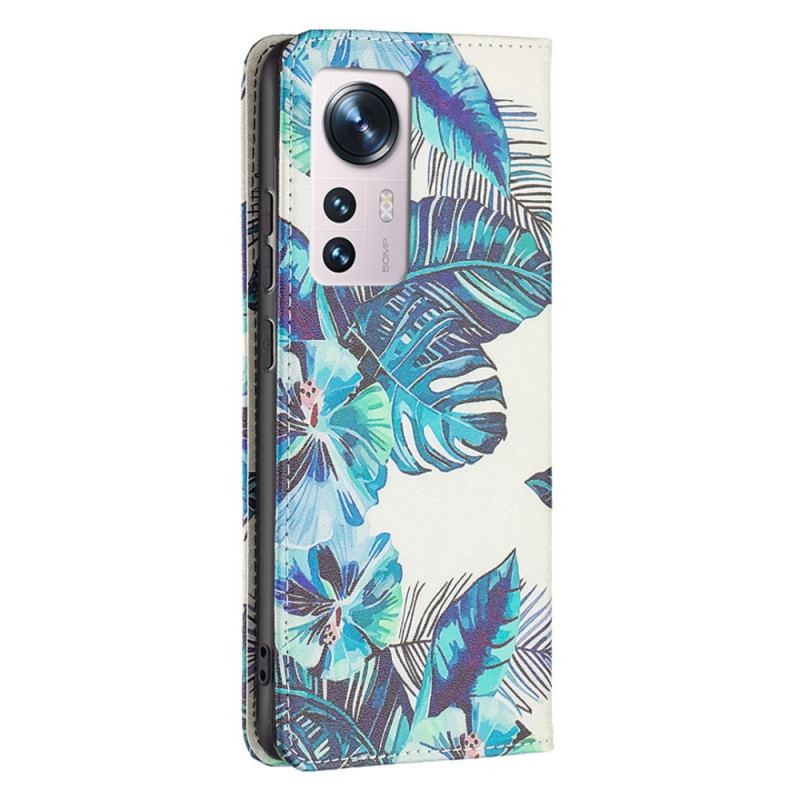 Capa De Celular Para Xiaomi 12 / 12X Flip Folhas