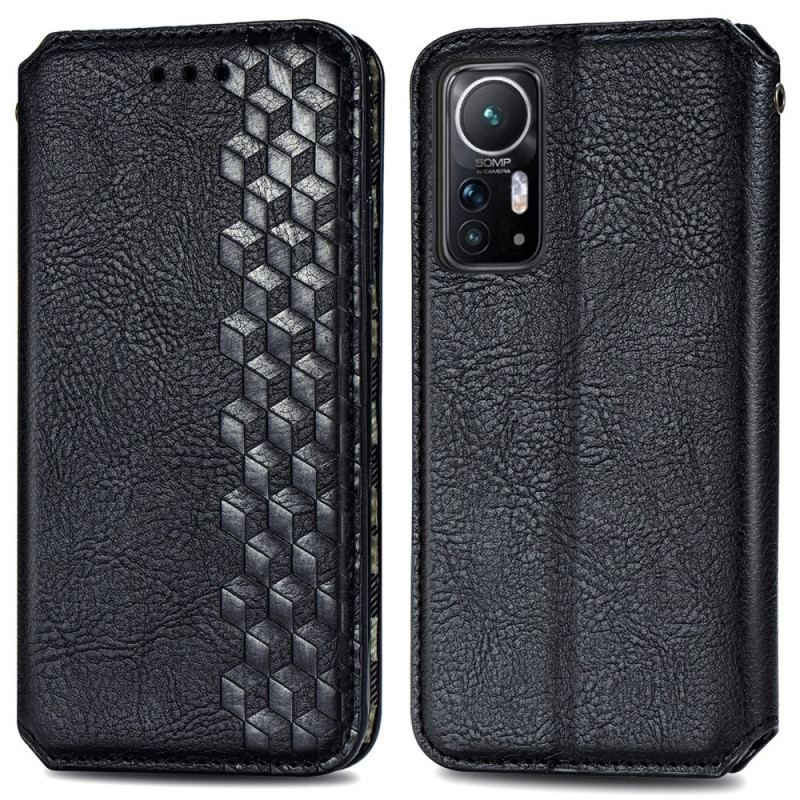 Capa De Celular Para Xiaomi 12 / 12X Flip Textura Diamante